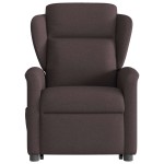 vidaXL Fotoliu electric rabatabil cu ridicare, maro închis, textil