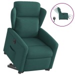 vidaXL Fotoliu electric rabatabil cu ridicare, verde închis, textil