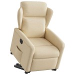 vidaXL Fotoliu electric rabatabil cu ridicare, crem, textil