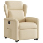 vidaXL Fotoliu electric rabatabil cu ridicare, crem, textil