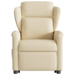 vidaXL Fotoliu electric rabatabil cu ridicare, crem, textil