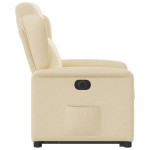 vidaXL Fotoliu electric rabatabil cu ridicare, crem, textil