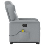 vidaXL Fotoliu electric masaj rabatabil cu ridicare, gri închis textil