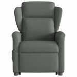vidaXL Fotoliu electric masaj rabatabil cu ridicare, gri închis textil