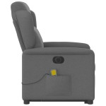 vidaXL Fotoliu electric masaj rabatabil cu ridicare, gri închis textil