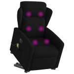 vidaXL Fotoliu electric de masaj rabatabil cu ridicare, negru, textil
