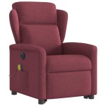 vidaXL Fotoliu de masaj electric rabatabil cu ridicare roșu vin textil vidaXL Fotoliu de masaj electric rabatabil cu ridicare roșu vin textil
