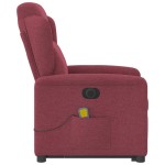 vidaXL Fotoliu de masaj electric rabatabil cu ridicare roșu vin textil vidaXL Fotoliu de masaj electric rabatabil cu ridicare roșu vin textil