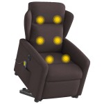 vidaXL Fotoliu electric masaj rabatabil cu ridicare maro închis textil vidaXL Fotoliu electric masaj rabatabil cu ridicare maro închis textil