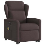 vidaXL Fotoliu electric masaj rabatabil cu ridicare maro închis textil vidaXL Fotoliu electric masaj rabatabil cu ridicare maro închis textil
