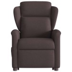 vidaXL Fotoliu electric masaj rabatabil cu ridicare maro închis textil vidaXL Fotoliu electric masaj rabatabil cu ridicare maro închis textil