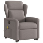 vidaXL Fotoliu electric masaj rabatabil cu ridicare, gri taupe, textil