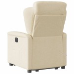 vidaXL Fotoliu electric de masaj rabatabil cu ridicare, crem, textil vidaXL Fotoliu electric de masaj rabatabil cu ridicare, crem, textil