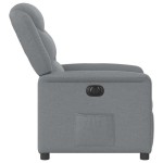 vidaXL Fotoliu rabatabil electric, gri deschis, textil