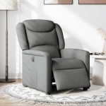 vidaXL Fotoliu rabatabil electric, gri închis, material textil