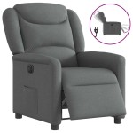 vidaXL Fotoliu rabatabil electric, gri închis, material textil