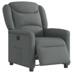 vidaXL Fotoliu rabatabil electric, gri închis, material textil