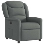 vidaXL Fotoliu rabatabil electric, gri închis, material textil
