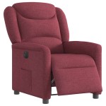 vidaXL Fotoliu rabatabil electric, roșu vin, material textil