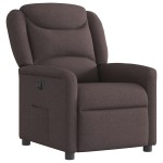 vidaXL Fotoliu rabatabil electric, maro închis, material textil