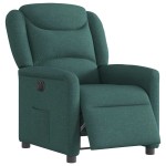 vidaXL Fotoliu rabatabil electric, verde închis, material textil vidaXL Fotoliu rabatabil electric, verde închis, material textil