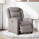 vidaXL Fotoliu rabatabil electric, gri taupe, material textil