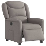 vidaXL Fotoliu rabatabil electric, gri taupe, material textil