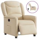 vidaXL Fotoliu rabatabil electric, crem, material textil