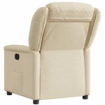 vidaXL Fotoliu rabatabil electric, crem, material textil