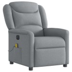 vidaXL Fotoliu electric de masaj rabatabil, gri deschis, microfibră