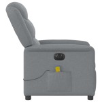 vidaXL Fotoliu electric de masaj rabatabil, gri deschis, microfibră