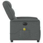 vidaXL Fotoliu electric de masaj rabatabil, gri închis, textil