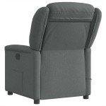 vidaXL Fotoliu electric de masaj rabatabil, gri închis, textil