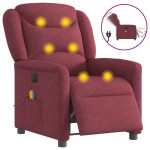 vidaXL Fotoliu electric de masaj rabatabil, roșu vin, textil vidaXL Fotoliu electric de masaj rabatabil, roșu vin, textil