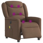 vidaXL Fotoliu electric de masaj rabatabil, maro, textil