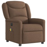 vidaXL Fotoliu electric de masaj rabatabil, maro, textil