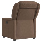 vidaXL Fotoliu electric de masaj rabatabil, maro, textil