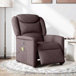 vidaXL Fotoliu electric de masaj rabatabil, maro închis, textil