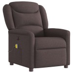 vidaXL Fotoliu electric de masaj rabatabil, maro închis, textil