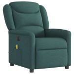 vidaXL Fotoliu electric de masaj rabatabil, verde închis, textil vidaXL Fotoliu electric de masaj rabatabil, verde închis, textil