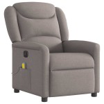 vidaXL Fotoliu electric de masaj rabatabil, gri taupe, textil