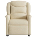 vidaXL Fotoliu electric de masaj rabatabil, crem, textil