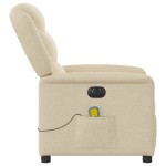 vidaXL Fotoliu electric de masaj rabatabil, crem, textil