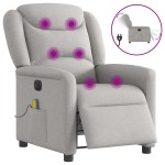 vidaXL Scaun reclinabil electric pentru masaj Cloud Grey Fabric