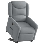 vidaXL Fotoliu rabatabil cu ridicare, gri deschis, material textil