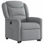 vidaXL Fotoliu rabatabil cu ridicare, gri deschis, material textil