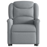 vidaXL Fotoliu rabatabil cu ridicare, gri deschis, material textil