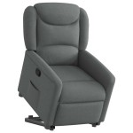 vidaXL Fotoliu rabatabil cu ridicare pe verticală, gri închis, textil