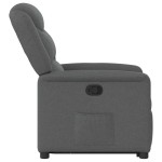 vidaXL Fotoliu rabatabil cu ridicare pe verticală, gri închis, textil
