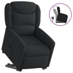 vidaXL Fotoliu rabatabil cu ridicare pe verticală, negru, textil